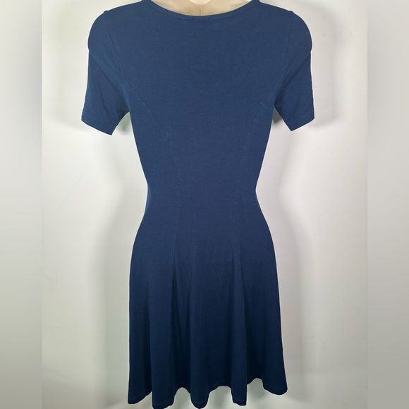 ASOS navy blue fit and flare dress size 4 - Picture 3 of 4